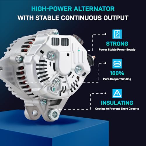 Image of New Alternator Compatible with 2002 2003 Toyota Camry 02 03 Solara 2.4L, 2001-2005 RAV4 Base 2.0L 2.4L, 2005 RAV4 L Sport Manual Trans, 13958N 102211-2120 27060-0H010 400-52105
