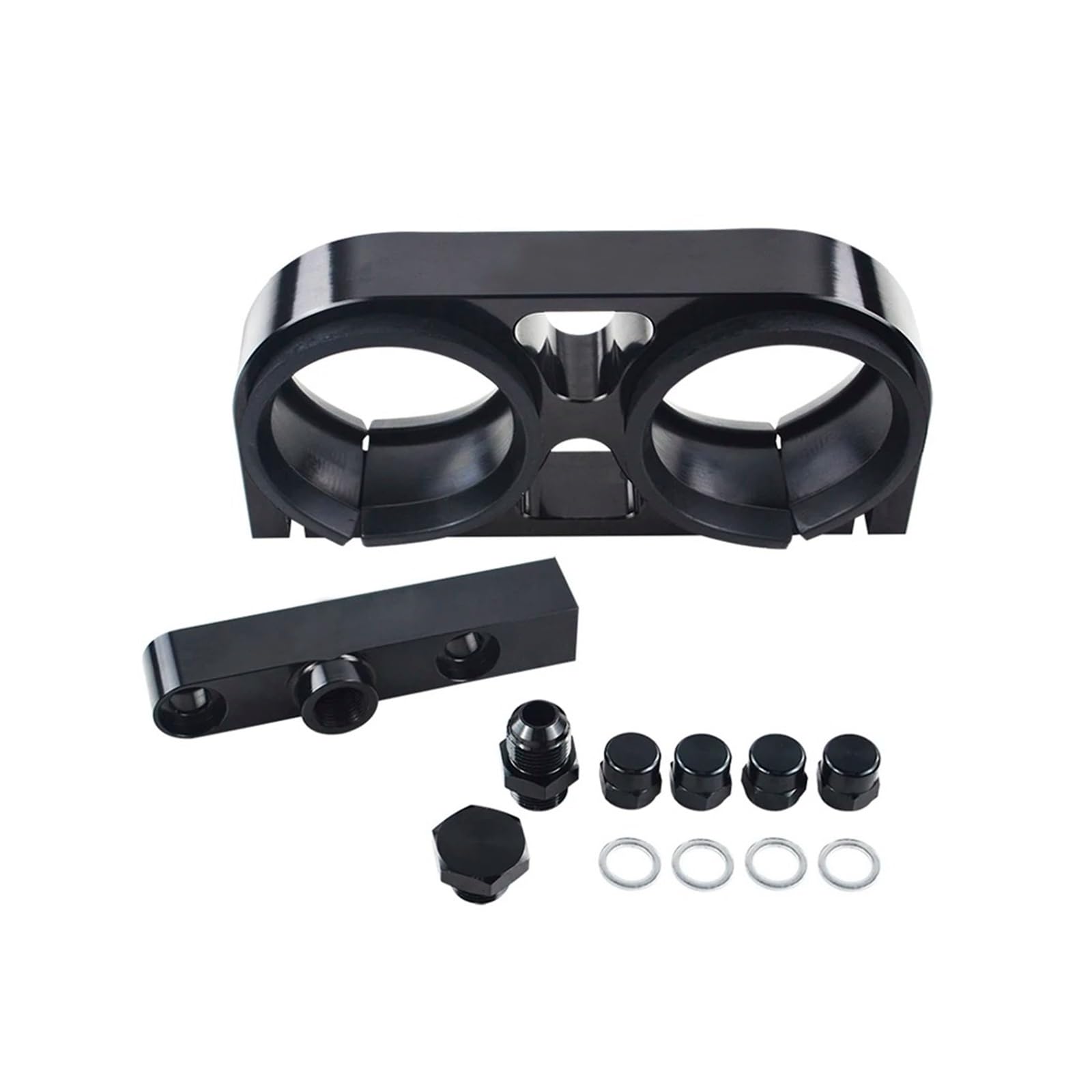 Bomba Combustible Soporte Bomba Combustible Doble Conjunto Aluminio Billet Colector Salida En Negro Para Bomba Combustible 044 Con VR-LD2642-QY BombaCombustible