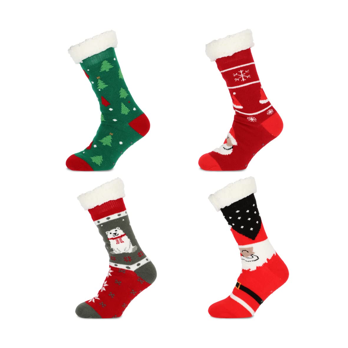 Calcetines de Navidad para estar en casa con estampado de árbol navideño