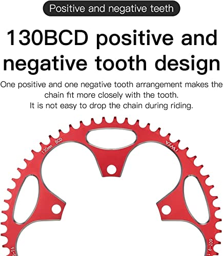 YBEKI 130BCD Narrow-Wide Chainring, red, 44T - Image 2