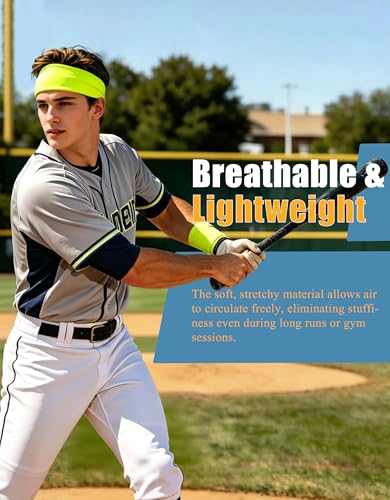 Image of Headbands for Men & Women, Sweat Headband Non-Slip Sweatband Sports Running Cycling Yoga Basketball Workout Football Training