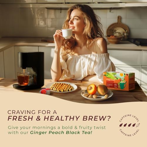 Image of Ginger Peach Tea Pod (16 Count) - 100% Natural Caffeinated Black Tea