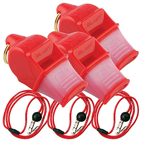 Fox 40 Sonik Blast CMG silbato rojo sin bola pack de 3 unidades para silbato de entrenador