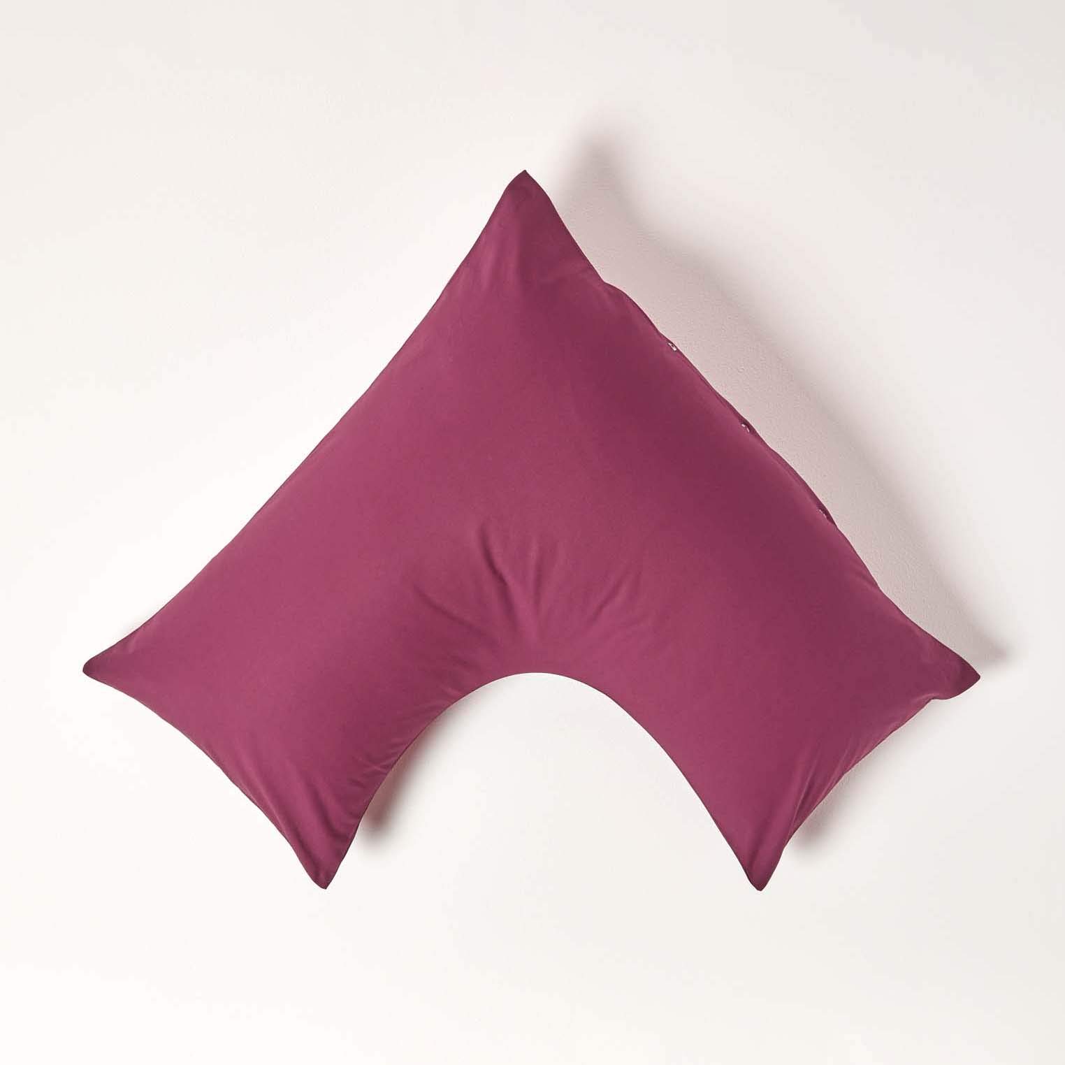 Homescapes Plum Egyptian Cotton V Shaped Pillowcase 200 Tc from B&Q