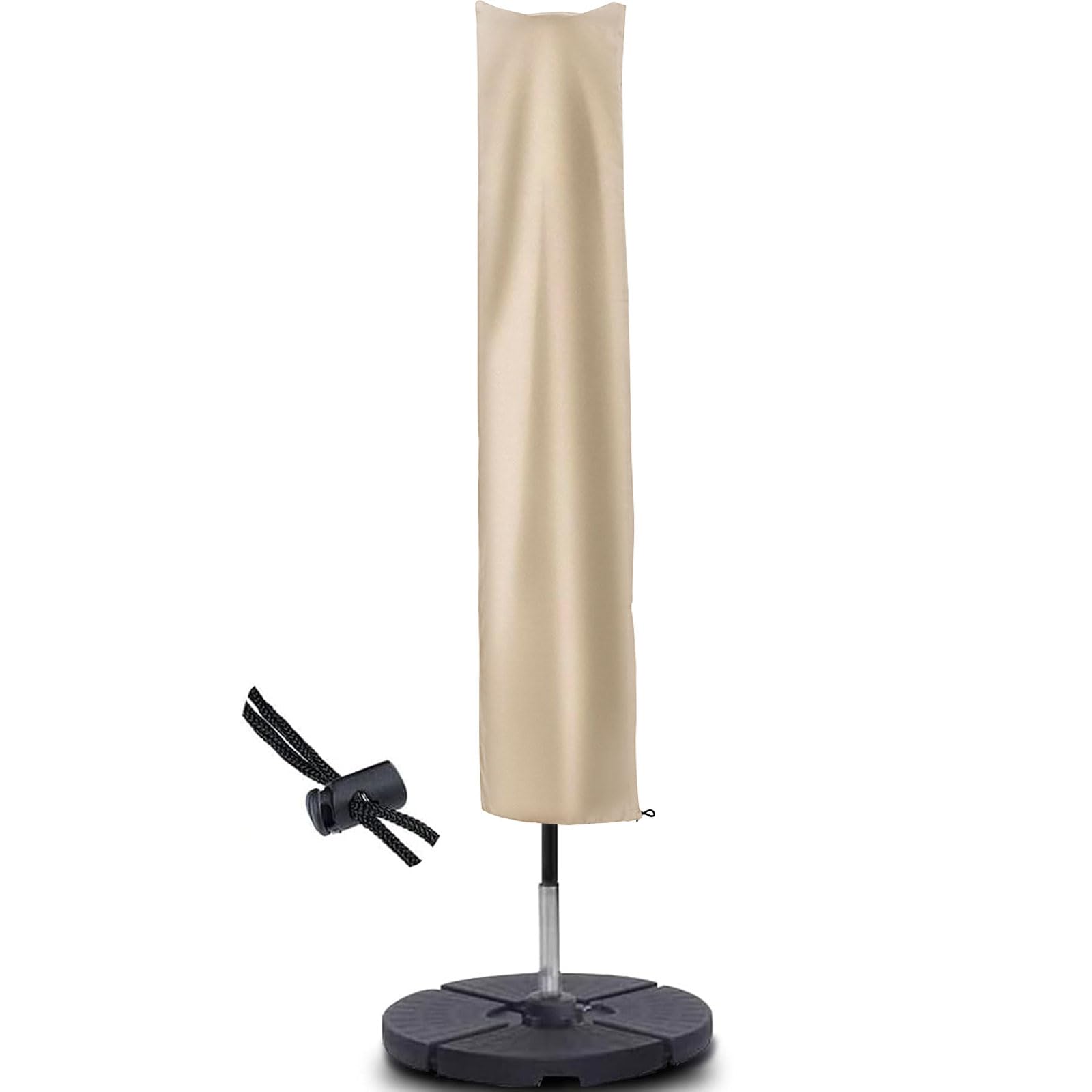 RICHIE Garden Parasol Cover Patio Umbrella Covers for Parasol Fits 2 to 3m Diameter Parasols 153x30x30cm Waterproof Tear Resistant 600D Oxford PVC Coating with Drawstring Cord at Bottom