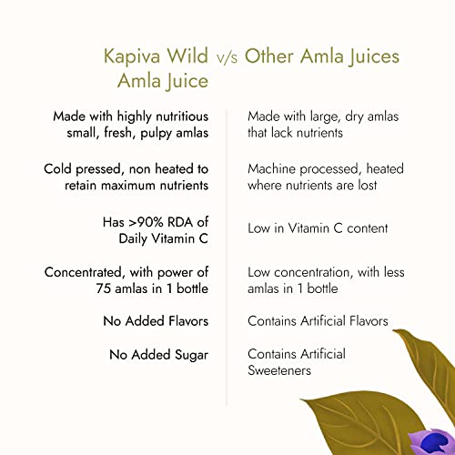 Image of Kapiva Wild Amla Juice (3L) | Suitable for healthy Hair & Skin | Detox juice for weight loss | Natural Source of Vitamin C | Organic & Natural Juice Made With Cold Pressed Amla from Pratapgarh | No Added Sugar | Super Saver Pack of 3