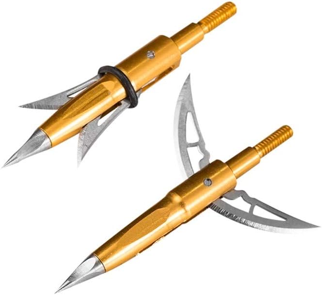 Kratos | Mechanical Broadheads 100 Grain | 2 Blade Broadhead | Green Crossbow Broadheads 100 Grain OR Bronze Compound Bow Broadheads 100 Grain | Take Out Your Deer Target | 3 Pack