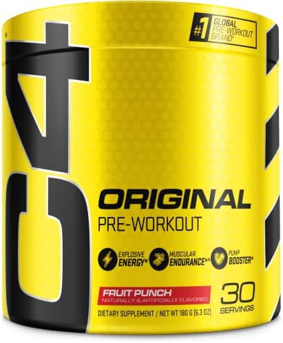 Cellucor C4 Original Pre Workout Powder Fruit Punch | Vitamin C for Immune Support | Sugar Free Preworkout Energy for Men & Women | 150mg Caffeine + Beta Alanine + Creatine | 30 Servings