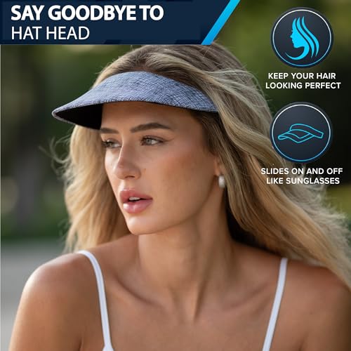 Image of No Headache Sun Visor for Women | Stylish, Lightweight Golf & Tennis Hat | UV Protection for Outdoor Sports & Travel