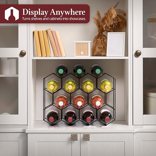 Sorbus Countertop Wine Racks, Stackable Bottle Storage (14 Bottle, Black) - image 6