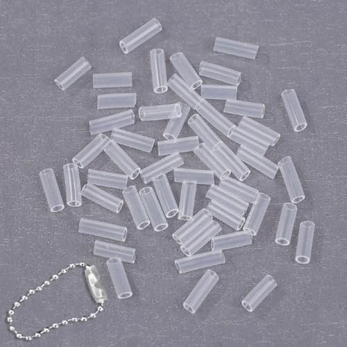 Acrylic Charm Keychain Protection Covers, Bead Ball Chain Keychain Protector Cover, Ball Chain Keychain Clasp Protectors Tube for Key Rings, Photocard Holders, Accessories (50pcs) - imagen 2