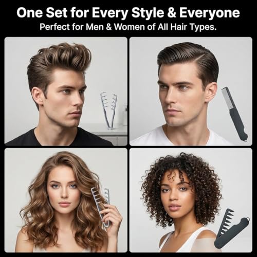 Peine Texturizador Plegable para Hombre y Mujer Gris Negro miniatura 4