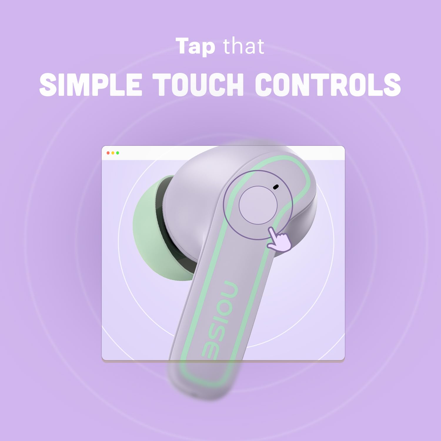 Noise Pop Buds Truly Wireless Earbuds with 50H of Playtime, Quad Mic with ENC, Instacharge(10 Min=150 Min) Bluetooth V5.3(Lilac Pop) True Wireless — Amazon image 9