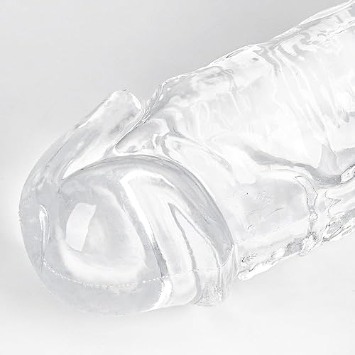 Miniatura 19 de Consolador realista de doble extremo de 13 pulgadas, consoladores flexibles y transparentes, pene largo para juego anal lésbico de doble cara