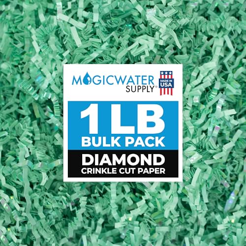 MagicWater Iridescent Crinkle Cut Paper - 1 LB - Diamond Mint Green