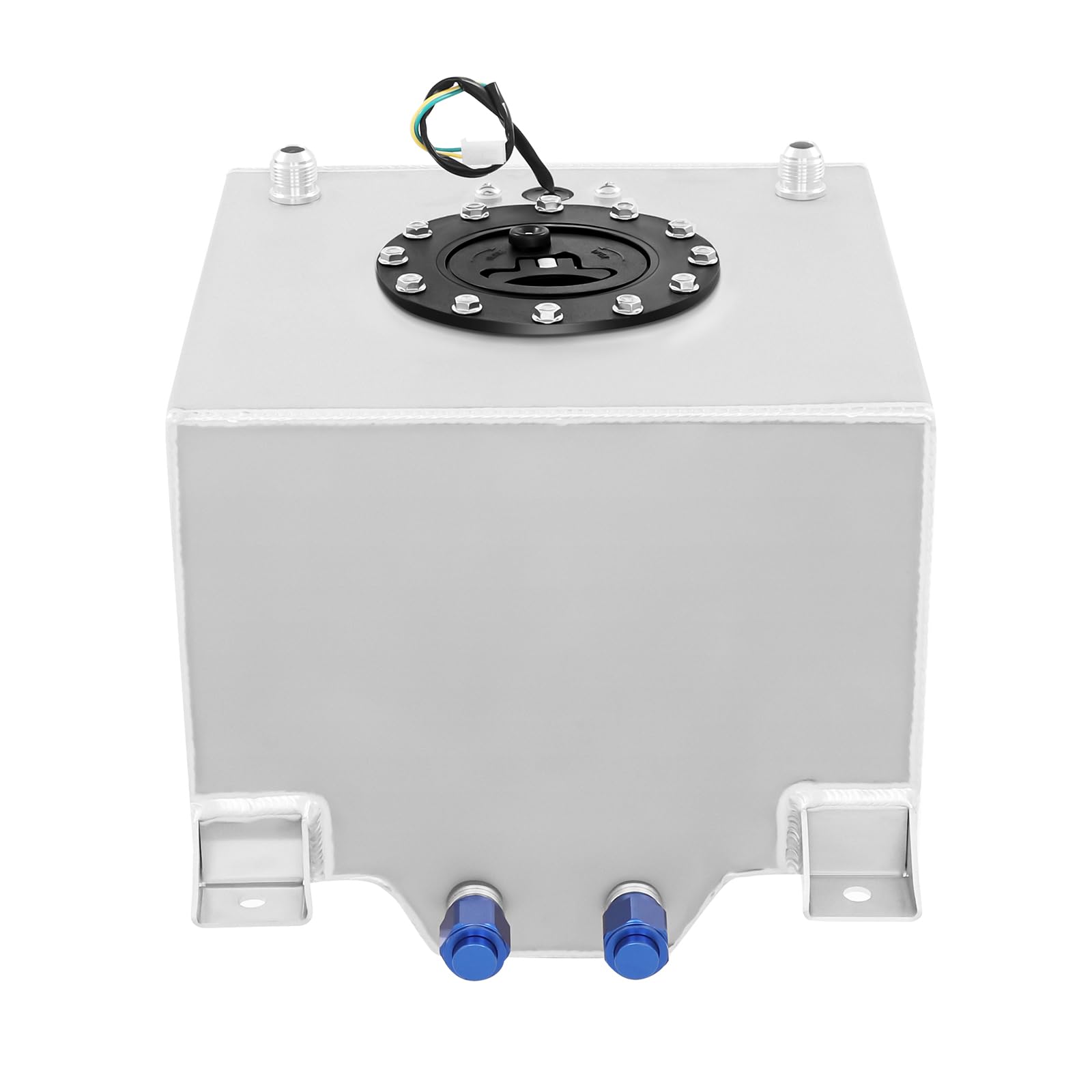 Benzintank 20l, 38,5x31cm Dieseltank mit Schaumkern, 0-90 Ohm Sensor, Spiegelpolitur, Schnellverschluss, Aluminium Kraftstofftank für Rennsport und Geländewagen