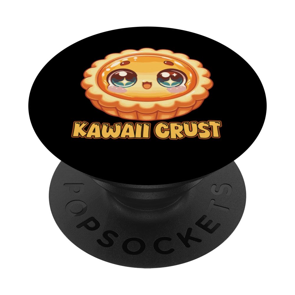 Kawaii Crust - Anime Butter Tart Costume PopSockets Swappable PopGrip, Black