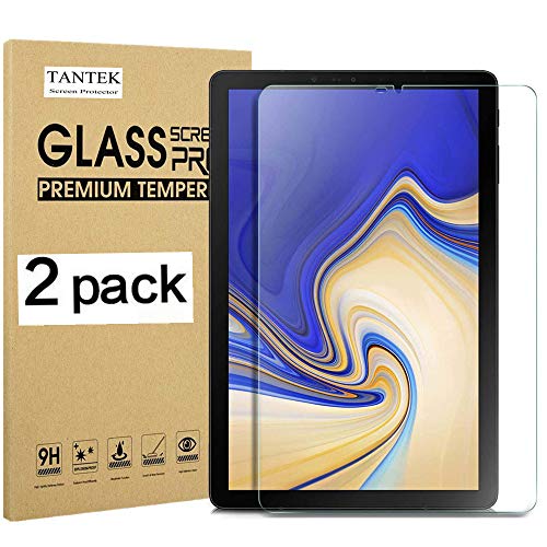 TANTEK [2-Pack] Screen Protector for Samsung Galaxy Tab S4 10.5 inch 2018,SM-T830 T835 T837 Model,Tempered Glass Film,Ultra Clear,Anti Scratch,Bubble Free