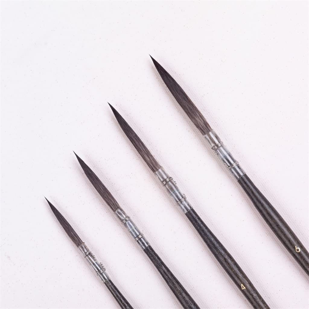 Natual Wood Rod 4 PC Akwarela Qquarelle Gwasz Do Włosów Artykuły Piśmiennicze Narzędzia Pędzel Malarski decorate