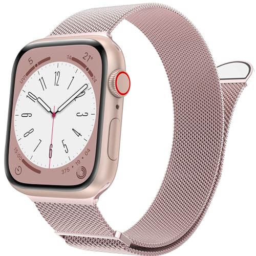 Bracelet de montre acier fermoir magnétique pour Apple Watch 44mm 45mm EZZON