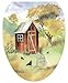 Toilet Tattoos TT-JK01-O Outhouse Watercolor Decorative Applique for Toilet Lid, Elongated