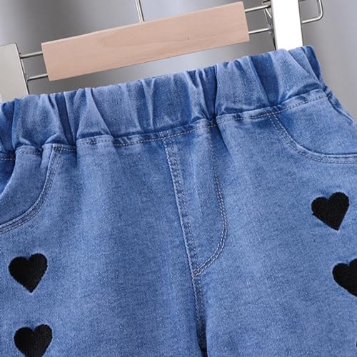 Little Girl Flare Leg Jeans Distressed Low Rise Slim Denim Pants Tummy Control Girls Clothes Size 16-18 Big Kids3