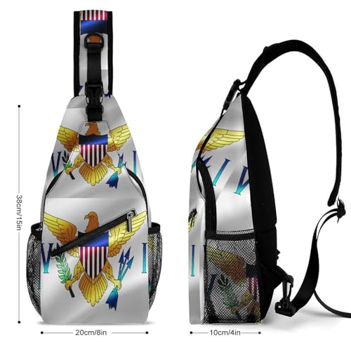 Women's Fashion Chest Bag, Travel Shoulder Pack, Flag of Virgin Islands Small Cross Body Sling Bag2