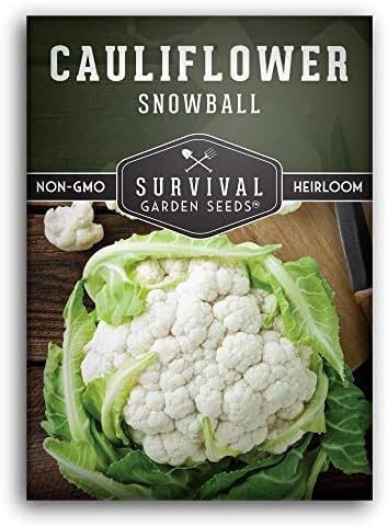 Survival Garden Seeds Snowball Cauliflower Seed for Planting - Pa...