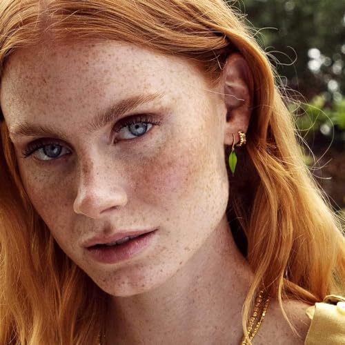 Real Green Leaf Hook Earrings | Eco-Friendly Resin Finish | 14k Gold Plated Nature-Inspired Jewelry | Unique Gift for Women2