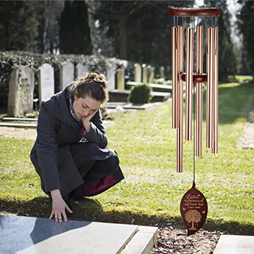Sympathy Wind Chimes With Engraved Tree Of Life, 32" Memorial Wind Chimes For Loss Of A Loved One Prime,Memorial/Sympathy/Remembrance Gifts,Wind Chimes For Outside Garden & Home Decor #TOP5