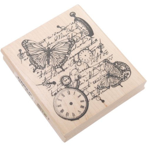 Inkadinkado Time Flies Collage Stamp, 3.5” W x 4” L