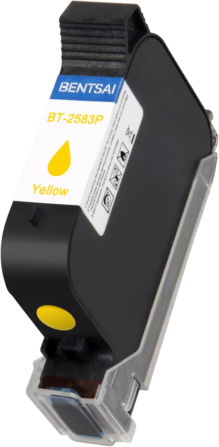 BENTSAI Original Solvent Fast Dry Ink Cartridge BT-2583P Handheld Inkjet Printer BT-HH6105B2, BT-HH6105B3 (Yellow, 1-Pack) …