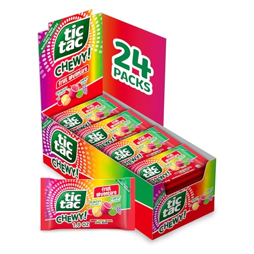 TIC TAC CHEWY! Fruit Adventure Candy, 1.8oz, 24 Pouches
