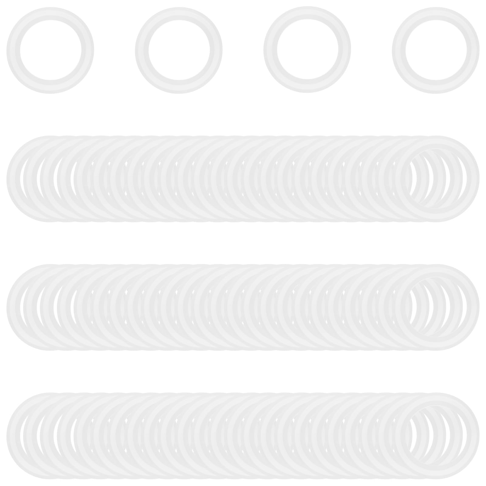 RIXIGOOD 100PCS 1.5 Inch Tri Clamp Silicone Gaskets for 1.5" Tri-Clamp Sanitary Fittings TC O-Ring Seal Gasket