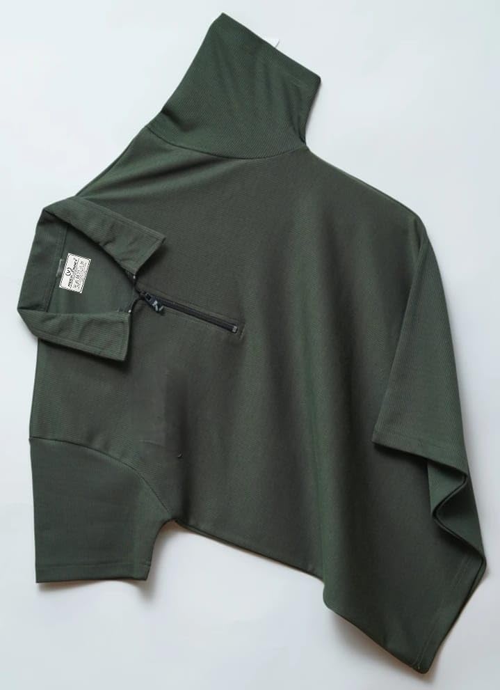 Image of Mack Jonney Ribbed |Regular Fit | Half Sleeves 100% Cotton Polo Neck Self Design with Zip T-Shirt for Men-M671