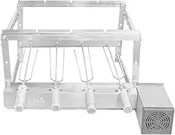 Churrasqueira Giratória Gira Grill 4 Espetos Inox (Motor direito)