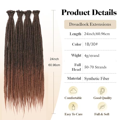 Rastas degradadas marrones hechas a mano con acabado profesional 2