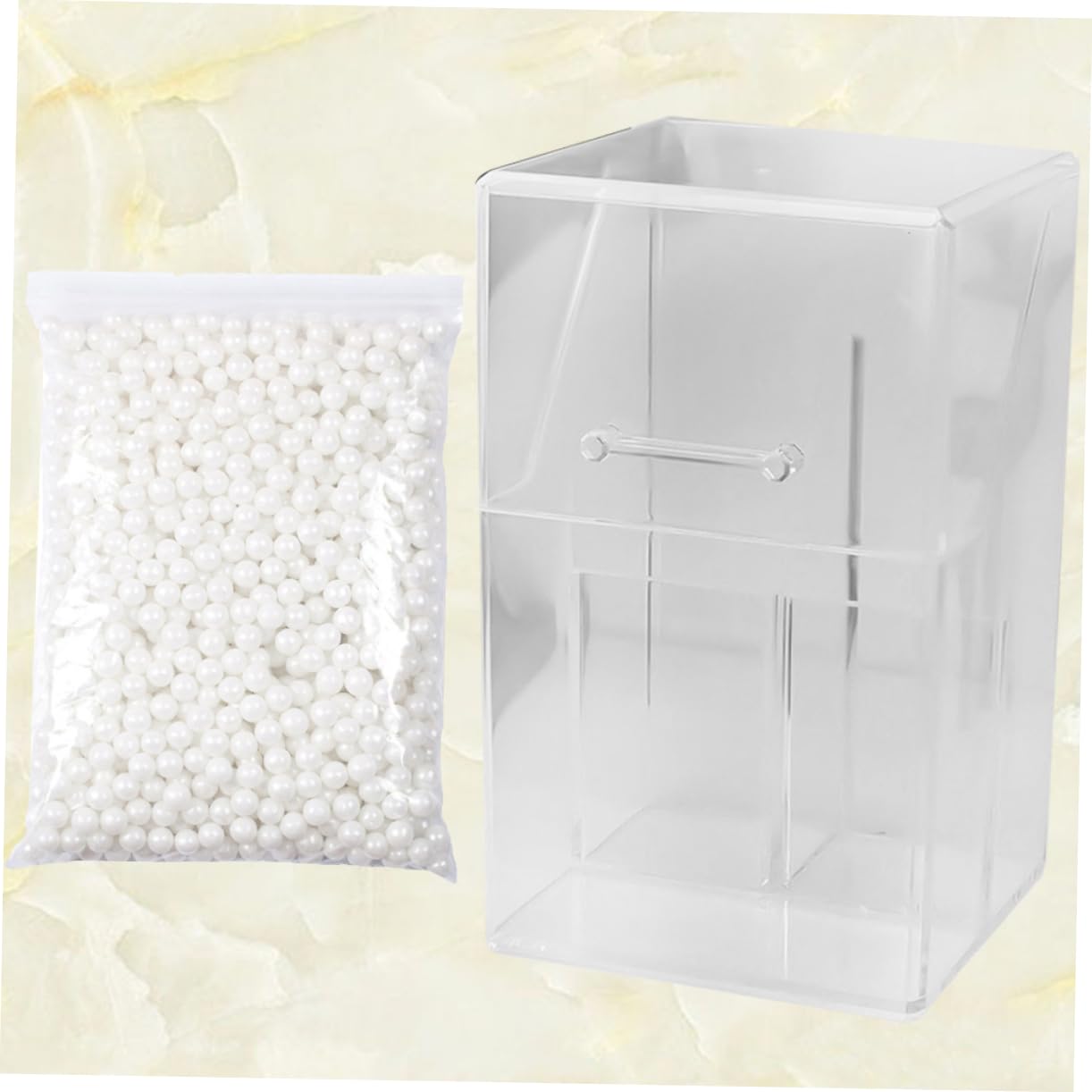 Beavorty Coperchio Per Porta Pennelli Da Trucco in Acrilico Contenitore Per Pennelli Da Trucco Porta Matita Per Sopracciglia Custodia Da 1000 Pezzi Design Robusto Bianco