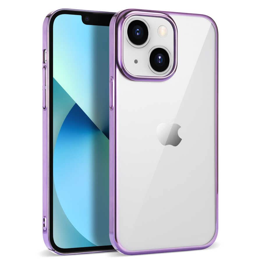 Zore Apple için uyumlu iPhone 14 Plus Kılıf Zore Pixel Kapak Açık Mor