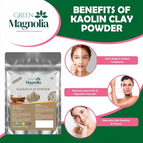 Image of Kaolin Clay Powder for Face & Skin Care Natural White Clay Helps in Gentle Cleansing Tan Removal & Skin glowing Ideal For All Skin Types (100gm)