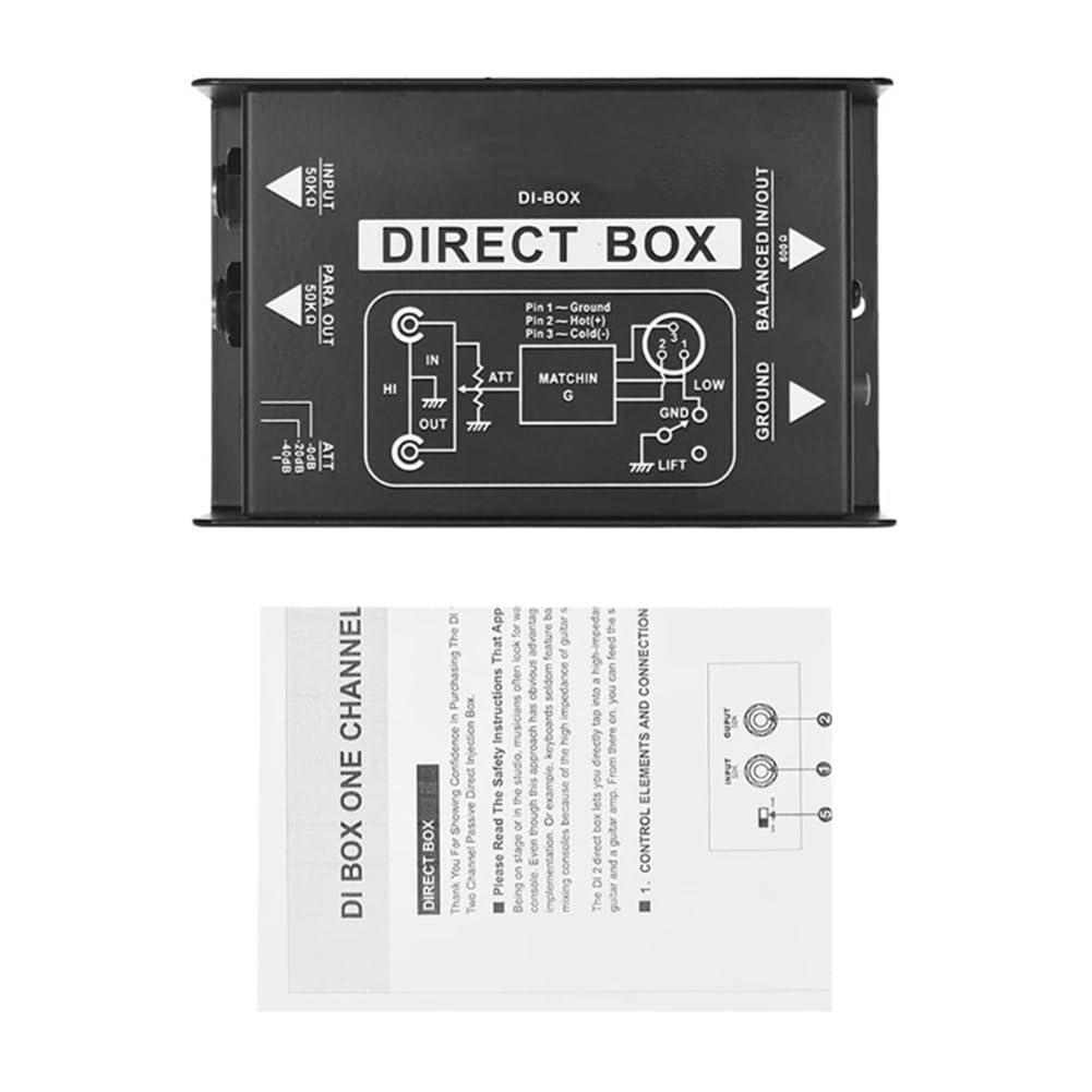 Caja Directa Profesional Caja DI-Box Pasiva Monocanal Caja de InyeccióN Directa SeñAl Balanceada y Desequilibrada