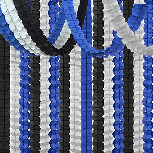 Image of Navy-Blue Black-Silver Party-Decorations Streamers Garland - 157Ft Graduation Four-Leaf Clover Hanging Banner,Men Boys Birthday Wedding Bridal Neutral Baby Shower Fathers Day Decor Hugtmr