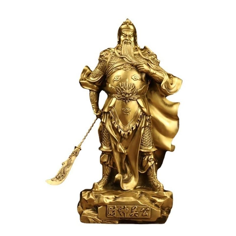 Posąg Buddy Wewnątrz Dom Biznes Bogactwo Feng Shui Dekoracja Mosiądz Guan Gong Bóg bogactwa Statua Adoracja Rzemiosło Ornament Medytująca Posąg Buddy Figurka Rzeźba