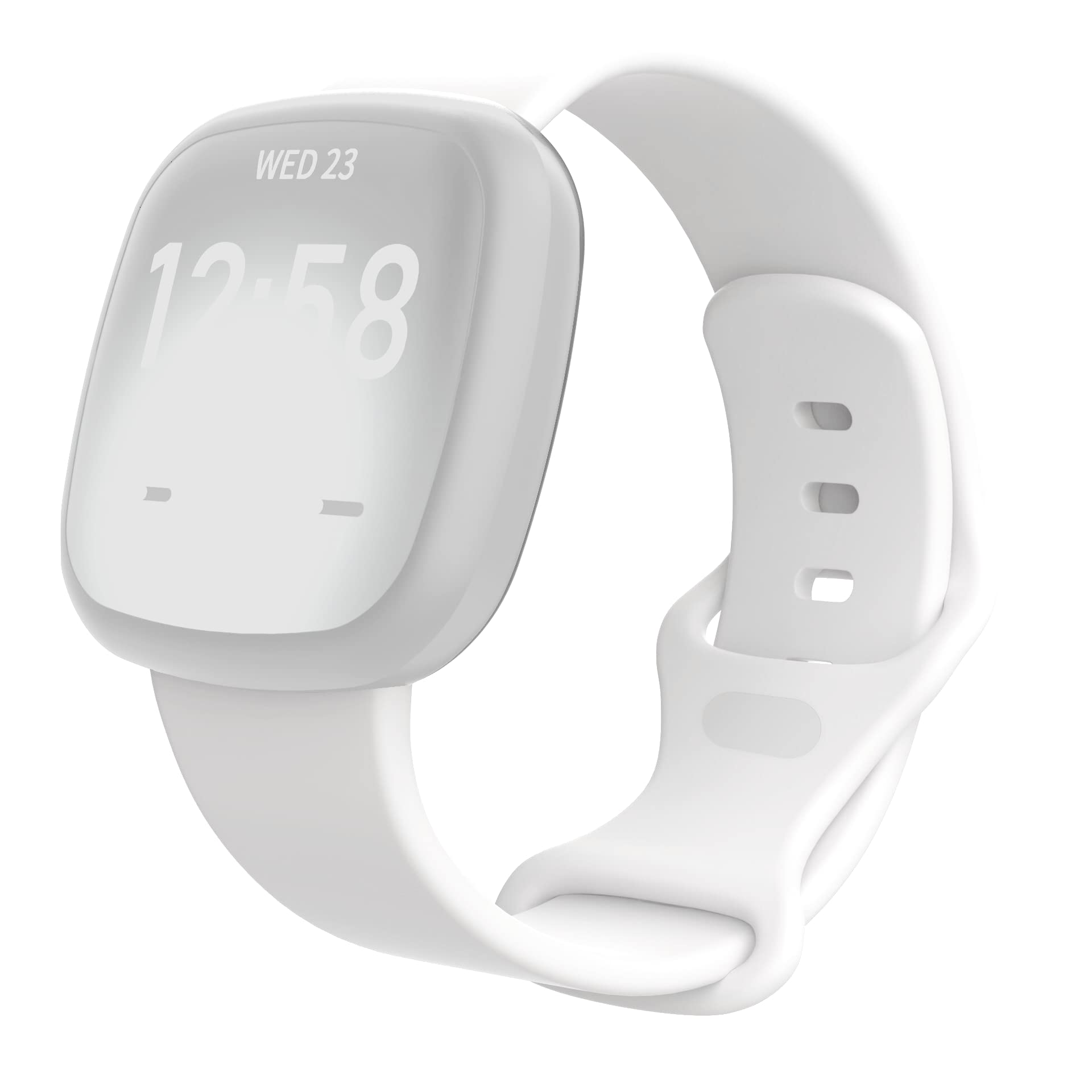 STRAPY Soft Silicone Strap Band Compatible With Fitbit Versa 4 / Fit-bit Versa 3 / Fitbit Sense/Sense 2 Smart Watch, Sports Butterfly Lock Rubber Strap For Men Women (Large Size) (WHITE) (B0CPQ1DRSX) Amazon Price History, Amazon Price Tracker
