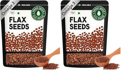 Image of TWF Virgin Flax Seeds | 1 Kg | AAA Grade Seeds for Eating | Rich In Protein & Dietary Fibre | Supports Weight Loss | Alsi Seeds | No Artificial Additives or Harmful Pesticides | Resealable Pack | Diet Snack | Unroasted | Unsalted | Highest Natural Potency