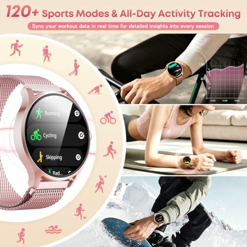 Smart Watch for Women, Fitness Trackers with Calls&Answer, Womens Watch 1.27'' Fitness Watches with Heart Rate/Sleep/SpO2 Monitor/100+ Sports Model, Smartwatch for iPhone/Samsung/Android Rose Gold - image 5