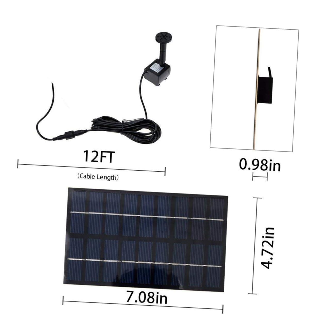 BCOATH Solar Powered Water Fountain Pump Kit for Garden Aquarium Spray Heads Flow Easy Installation Maximum Flow H for Outdoor Water Features