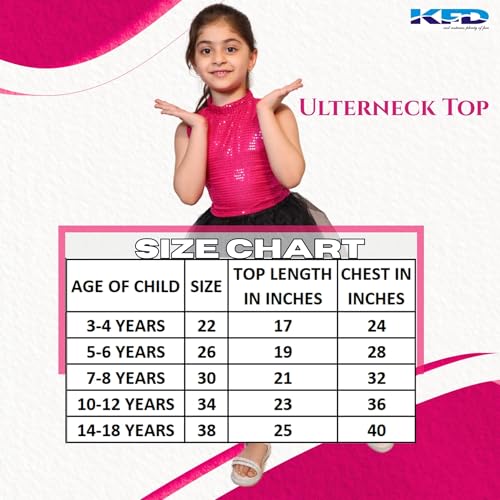Image of Kaku Fancy Dresses Western Dance Top for Kids Halter Neck Top For Annual Function (ONLY TOP) - Skirt not included