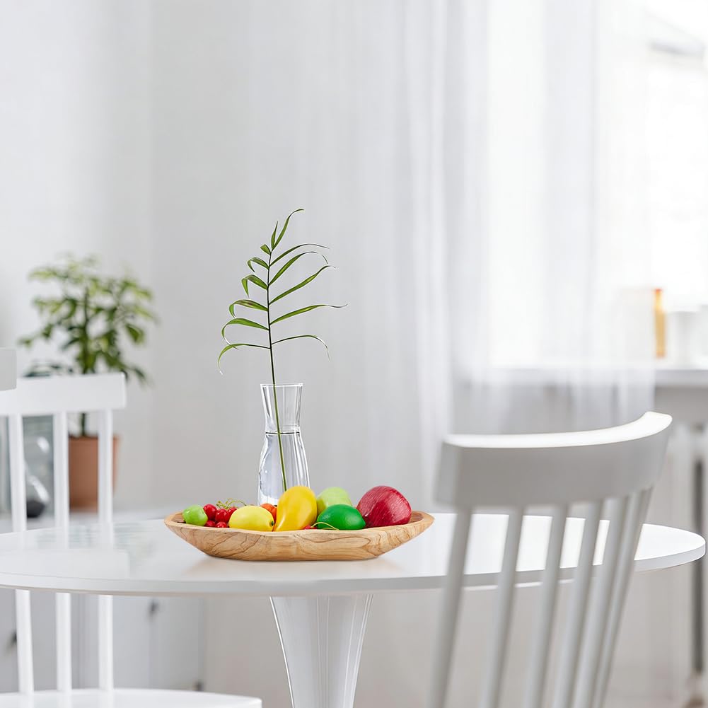 DICOSMETIC Ciotola per frutta in legno, unica ciotola per frutta in legno, snack e frutta, rustica, decorazione in legno, per frutta e verdura, visualizzazione 40 x 16,8 x 5,8 cm