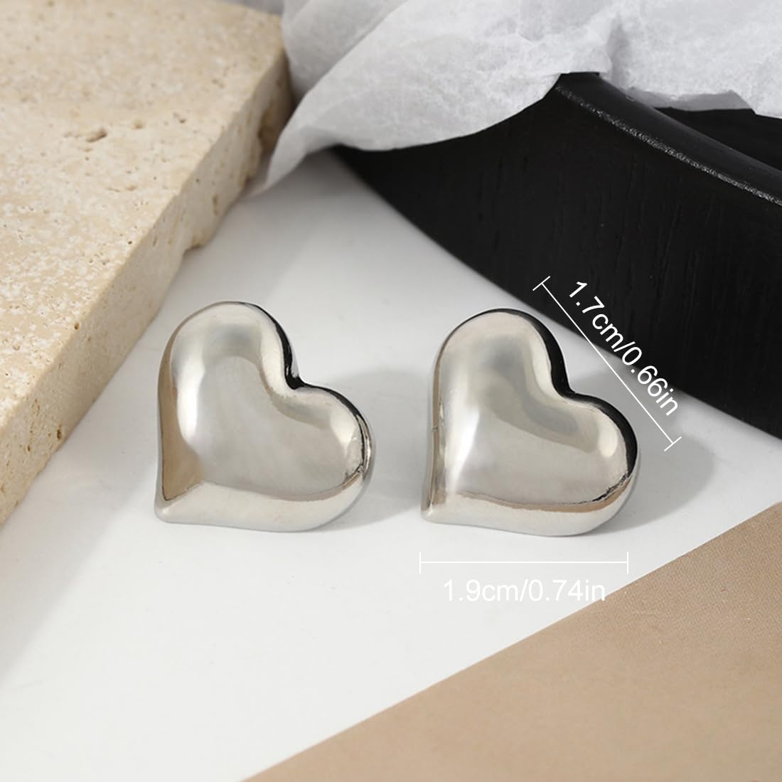 2 Orecchini A Cuore Argento E Oro - Con Custodia In Velluto, Per Ragazze E Donne - Foto 4